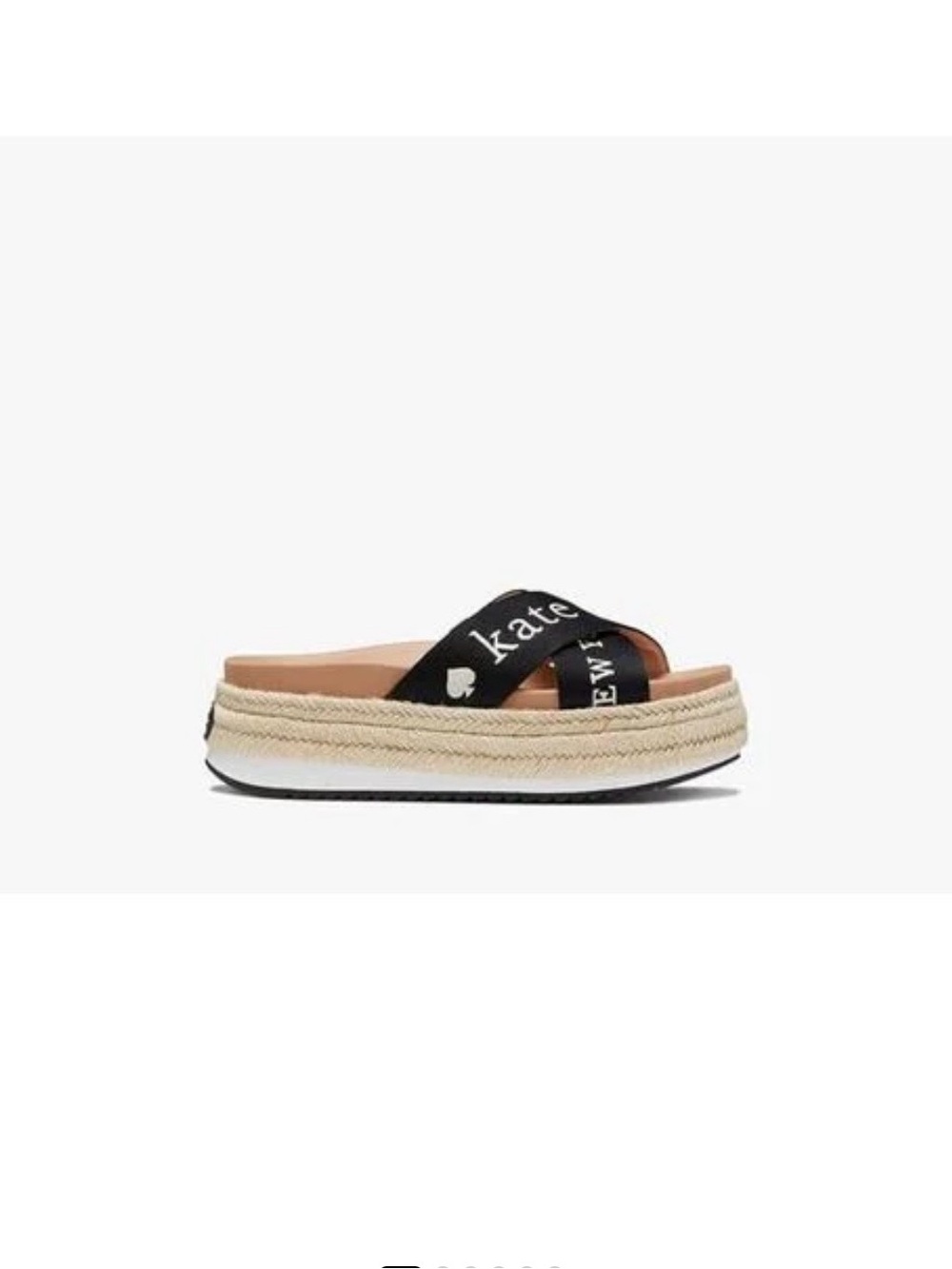 kate spade Black Braided Espadrille Platform Slide size 6M